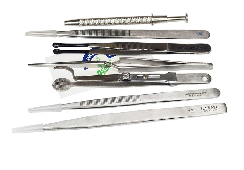 SWISSO Oscar Jewellery Gems Diamond Tweezers Holder Pickup Tool for Gems Beads Jewellery Making Kit 7pc - Image 2