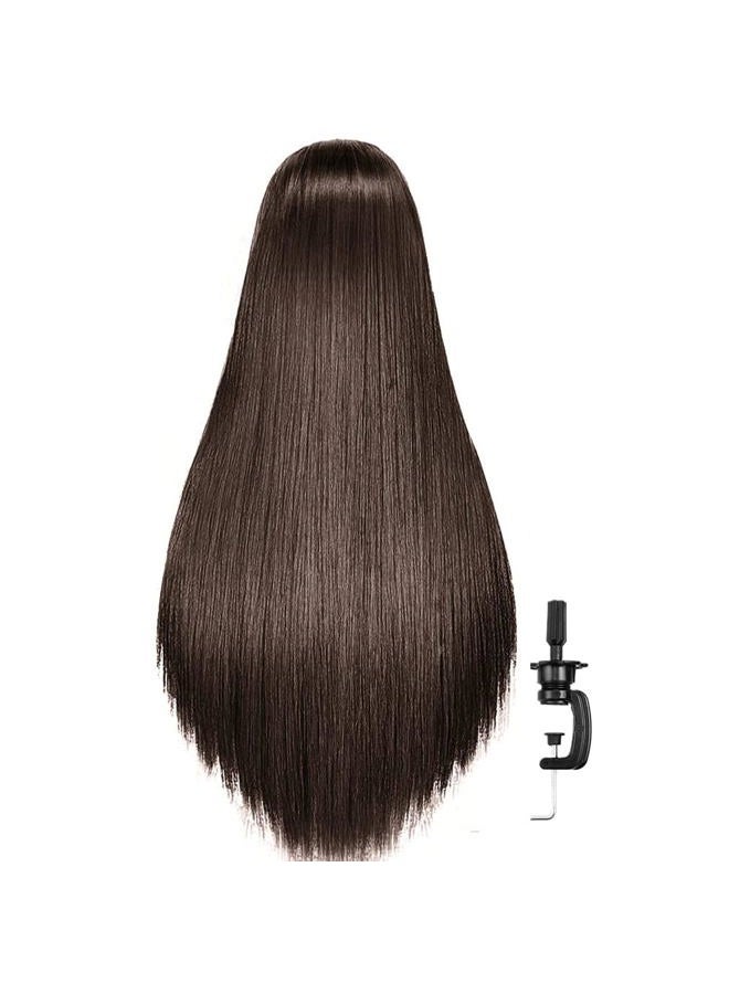 FABA Mannequin Head with Hair 26"-28" Doll Cosmetology Practice Braiding with Free Clamp Holder - Image 2