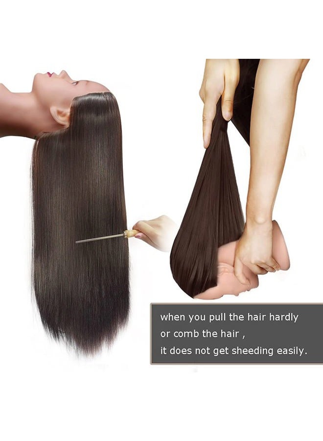 FABA Mannequin Head with Hair 26"-28" Doll Cosmetology Practice Braiding with Free Clamp Holder - Image 4