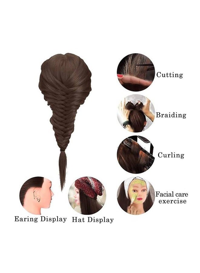 FABA Mannequin Head with Hair 26"-28" Doll Cosmetology Practice Braiding with Free Clamp Holder - Image 5