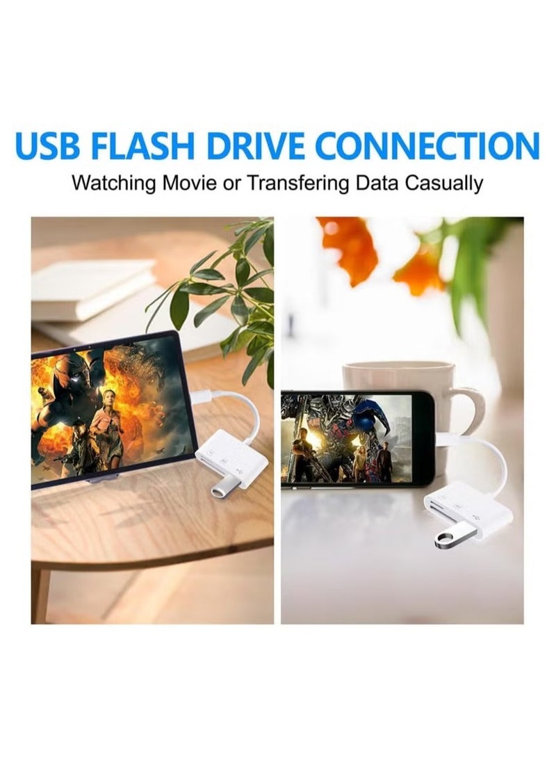 ARNOTEC قارئ بطاقات SD متعدد الوظائف 3 في 1 USB-C، محول USB 3.0 Type-C TF للهواتف، والأجهزة اللوحية، وأجهزة الكمبيوتر المحمولة – قراءة/كتابة مزدوجة، نقل بيانات سريع، توصيل وتشغيل، خفيف الوزن ومحمول (أبيض) - Image 3