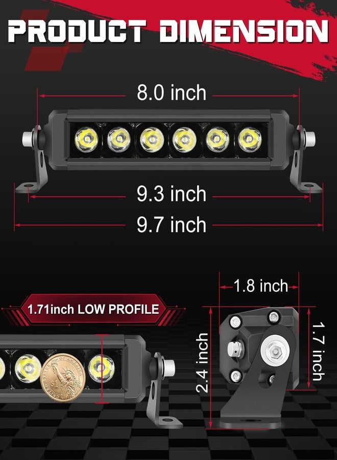 OFFROADTOWN شريط إضاءة LED أحادي الصف من OFFROADTOWN بطول 30 بوصة، بقوة 300 واط، مصابيح قيادة للطرق الوعرة، رفيع للغاية، مقاوم للماء، يُركب على المصد والشبكة والسقف، مناسب للشاحنات ومركبات UTV وATV وسيارات البيك أب وRZR - Image 2