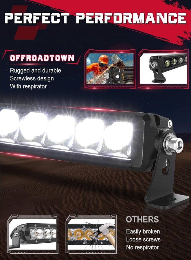OFFROADTOWN شريط إضاءة LED أحادي الصف من OFFROADTOWN بطول 30 بوصة، بقوة 300 واط، مصابيح قيادة للطرق الوعرة، رفيع للغاية، مقاوم للماء، يُركب على المصد والشبكة والسقف، مناسب للشاحنات ومركبات UTV وATV وسيارات البيك أب وRZR - Image 5