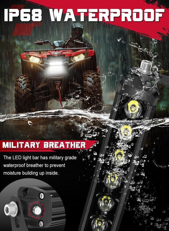 OFFROADTOWN شريط إضاءة LED أحادي الصف من OFFROADTOWN بطول 30 بوصة، بقوة 300 واط، مصابيح قيادة للطرق الوعرة، رفيع للغاية، مقاوم للماء، يُركب على المصد والشبكة والسقف، مناسب للشاحنات ومركبات UTV وATV وسيارات البيك أب وRZR - Image 4