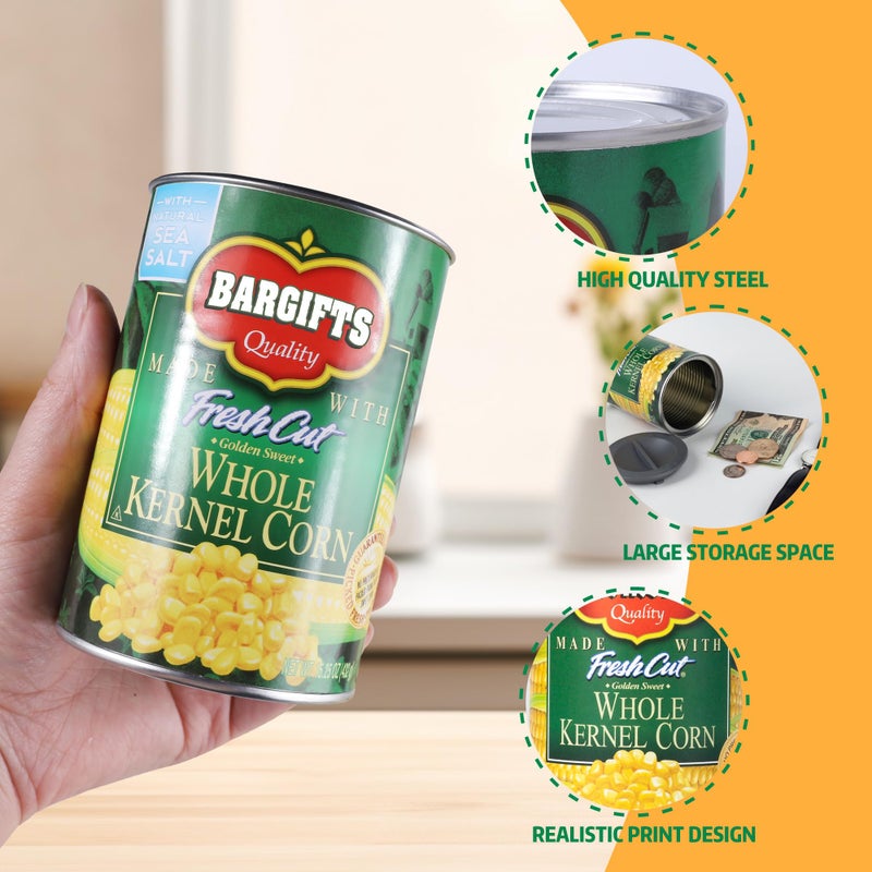 BarGifts Hidden Safe Fake Can with Hidden Compartment, Hidden Storage Keep Your Valuables Safe Like Money, Keys, and Jewelry- Corn - Image 3
