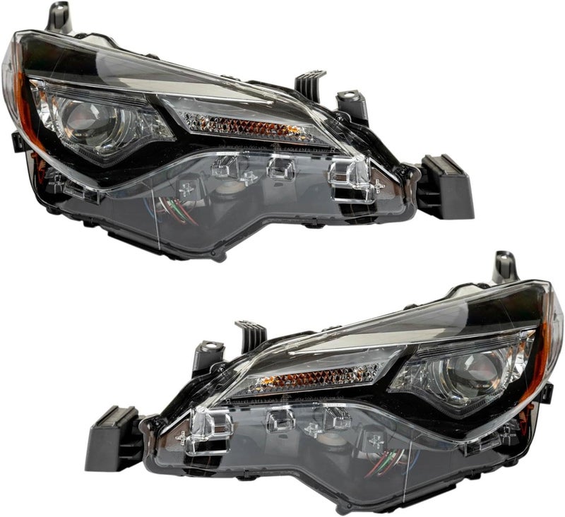 TRQ Headlight Set for 2017-2019 Toyota Corolla - Bi-LED with Daytime Running Lights - Image 2