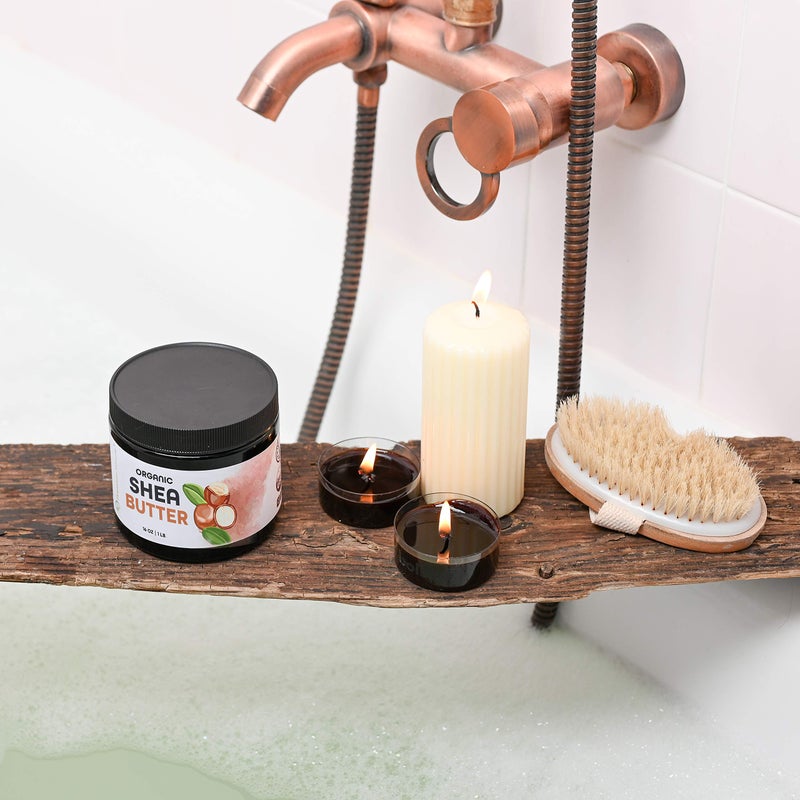 Premium Nature زبدة الشيا النقية الخام العضوية للبشرة زبدة الجسم النقية غير المكررة للعناية بالبشرة علامات التمدد كريم للندبات زبدة الشيا العضوية الخام غير المكررة زبدة الشيا الأفريقية 1 رطل، 16 أونصة - Image 3