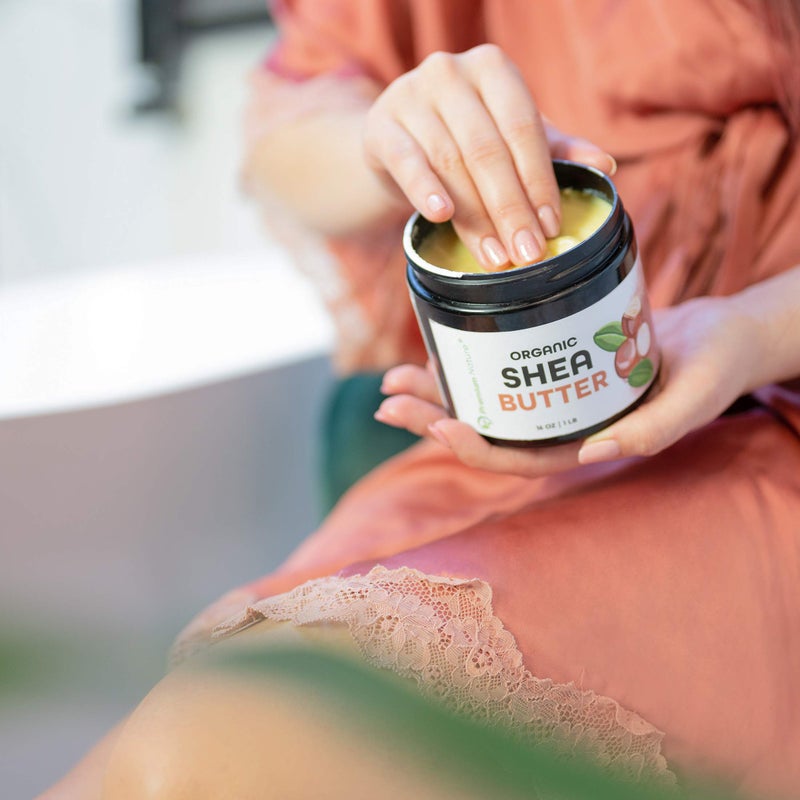 Premium Nature زبدة الشيا النقية الخام العضوية للبشرة زبدة الجسم النقية غير المكررة للعناية بالبشرة علامات التمدد كريم للندبات زبدة الشيا العضوية الخام غير المكررة زبدة الشيا الأفريقية 1 رطل، 16 أونصة - Image 4