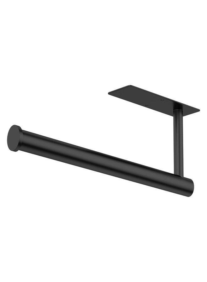 CHIKESI Paper Towel Holder Under Cabinet, Self-Adhesive,No Drilling, Stainless Steel, Wall-Mounted for Kitchen and Bathroom, Easy Install, Durable, Space-Saving, Ideal for Home, RV (Black, 1 Pack) - Image 1