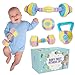 Skywin Baby Weights Plush Toy Set Cute Baby Dumbbell Kettlebell Barbell and Medicine Ball Toys for Infants Christmas Gift Birthday Surprise Easter or Holiday Present Idea 2025 Purple - Image 3