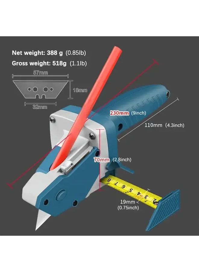 Heavy Duty Alloy Gypsum Board Cutter with Built In Measuring Tape Manual Drywall Tool - Image 2