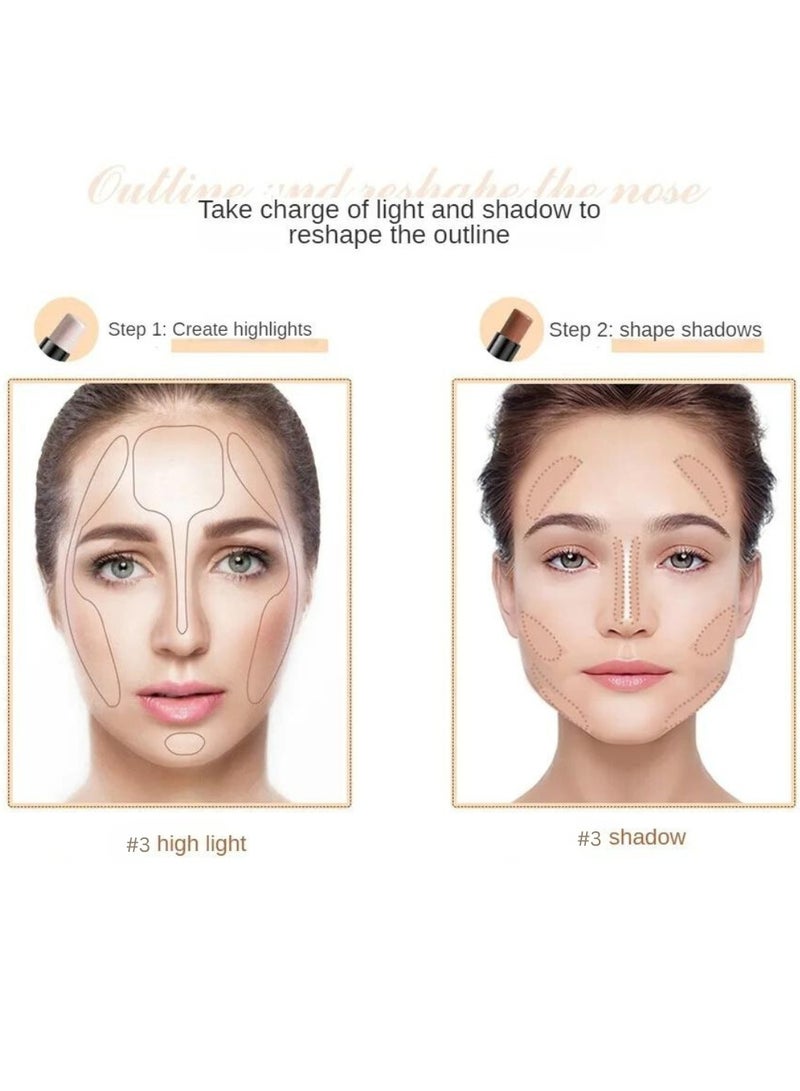 HelloKiss عصا تظليل المكياج 2 في 1 وعصا تمييز الوجه وعصا تحديد الوجه ذات الطرفين وعصا تحديد الوجه الكريمية وعصا البرونزر وعصا مكياج الوجه الرائعة وقلمي تفتيح وتظليل الوجه 03 - Image 4