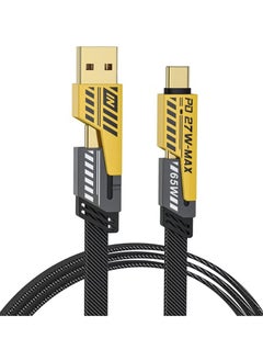 4 in 1 USB C to USB C Fast Charging Cable (65W) with Built-in USB A and Lightning Connector (27W), Flat and Fast Charging Cable