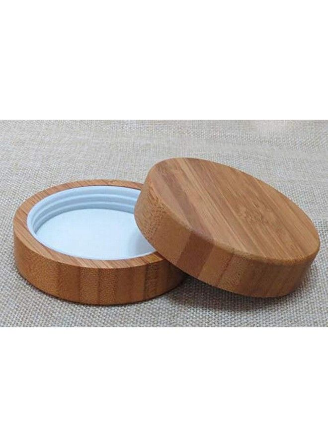 SYBL 2 قطعة 5 جرام/5 مل/0.17 أونصة زجاجة كريم زجاجية فارغة فاخرة من الزجاج المصنفر مع موزع مستحضرات تجميل، حاوية قابلة لإعادة التعبئة، حامل قارورة، تخزين العينات مع غطاء من الخيزران الصديق للبيئة لكريم العين والمراهم وبلسم الشفاه - Image 5