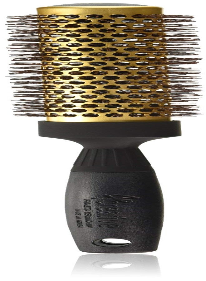 فرشاة شعر إبداعية من السيراميك النانوي الذهبي، أسطوانة طويلة 6 بوصات، شعيرات مموجة أيونية