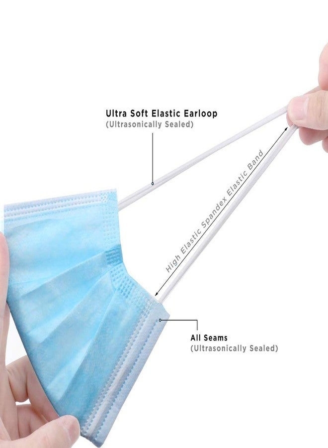 PROSENCE Non Woven fabric Surgical Mask 3 Layer With Nose Clip100 Disposable Face Mask Pack Of 100 Pcs 3Ply Surgery Mask Use&Throw Mask Sargical Disposable Mask.For Face With Nose Pin,Unisex,Blue - Image 5