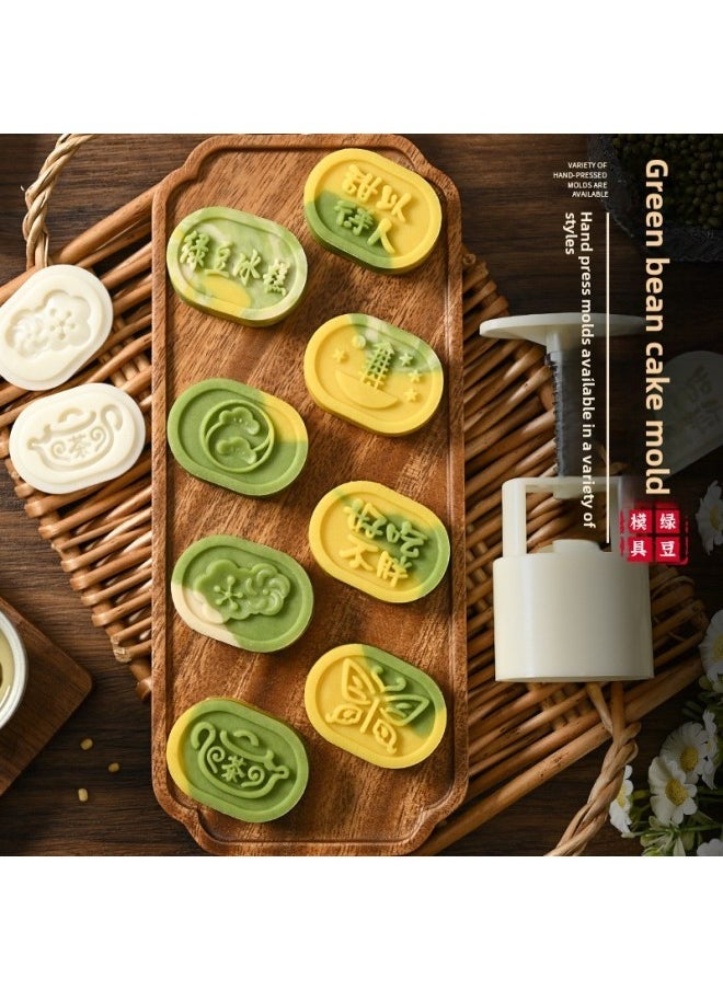 2024 Mung Bean Cake Mold Making Model Hand-pressed Household Ice-skin Moon Cake Pastry Embossed Baking Grinder-Specifications - Image 2