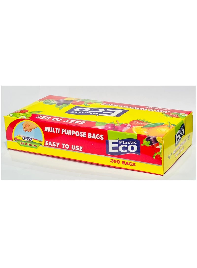اکو بلاستيك 200 كيس تجميد 25 × 35 سم أكياس متعددة الأغراض  - Image 3