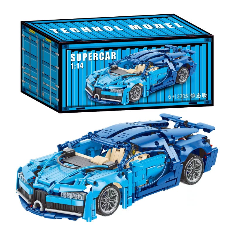 Compatible With Lego Cyberpunk Sports Car 1:14 Green Cow Model Baoshi Children'S Toy Back Car Gift - Image 4