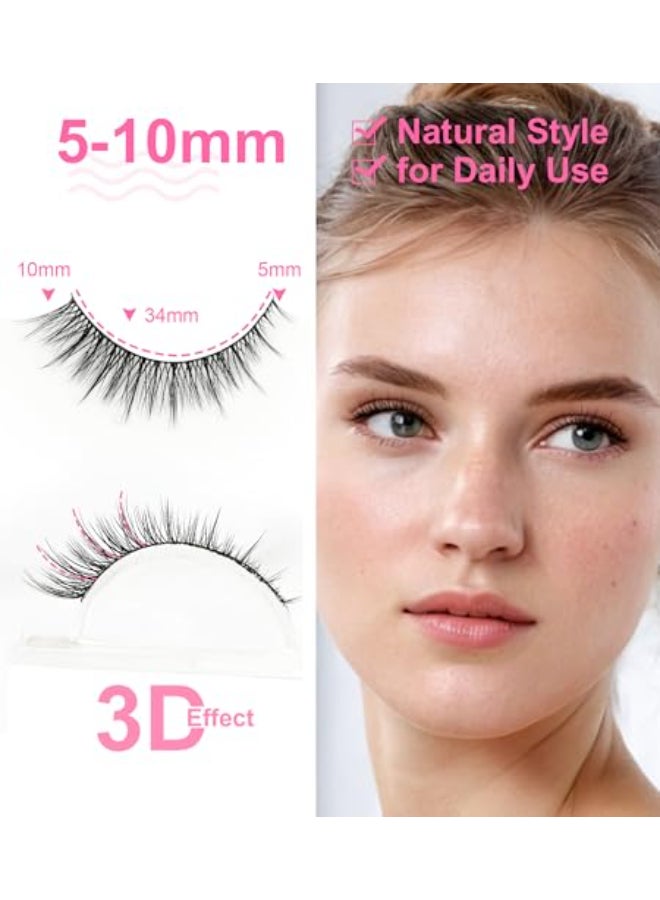 EMEDA False Eyelashes Natural Look 10mm Short Very Small False Lashes Wispy with 010mm Thin Band Every Day Naturales Fake Eye Lash Strips 10 Pairs Pack by EMEDA FR105 - Image 3