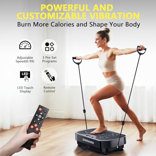 DamKee Vibration Plate Exercise Machine, 9 Modes Vibrating Platform for Lymphatic Drainage, 3D Upgraded Vibrated Plates for Weight Loss, Home Full Body Workout Equipment for Fitness - Image 4