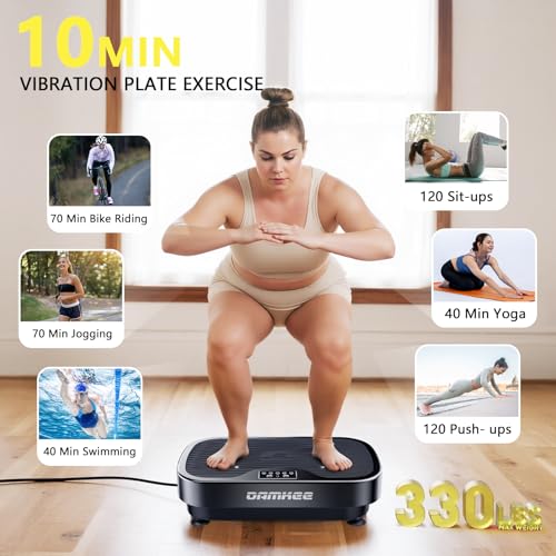 DamKee Vibration Plate Exercise Machine, 9 Modes Vibrating Platform for Lymphatic Drainage, 3D Upgraded Vibrated Plates for Weight Loss, Home Full Body Workout Equipment for Fitness - Image 3