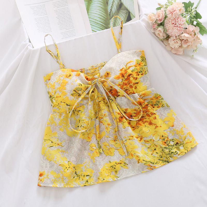 French Style Lace-Up Vest Sling New Design Sense Niche Small Fresh Sweet And Spicy Foreign Style Slim-Fit Slimming All-Match Top - Image 2