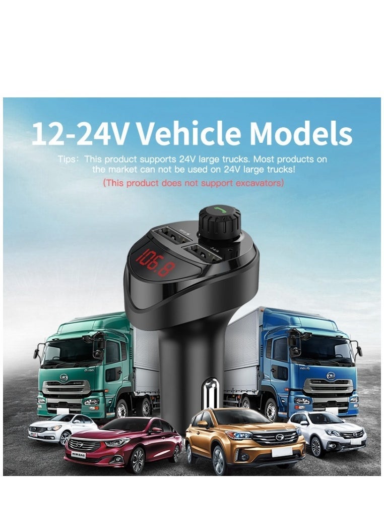 Raxoom B16 2.4A Dual USB Charger Car Bluetooth Transmitter(Black) - Image 4