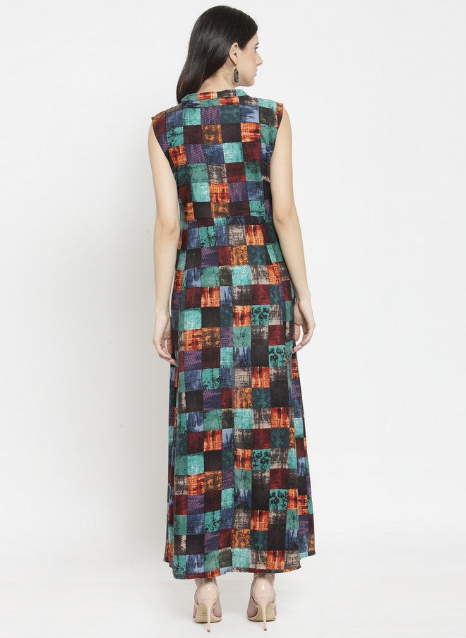 Indibelle Women Multicolored Printed Open Front Fusion Shrug - Image 4