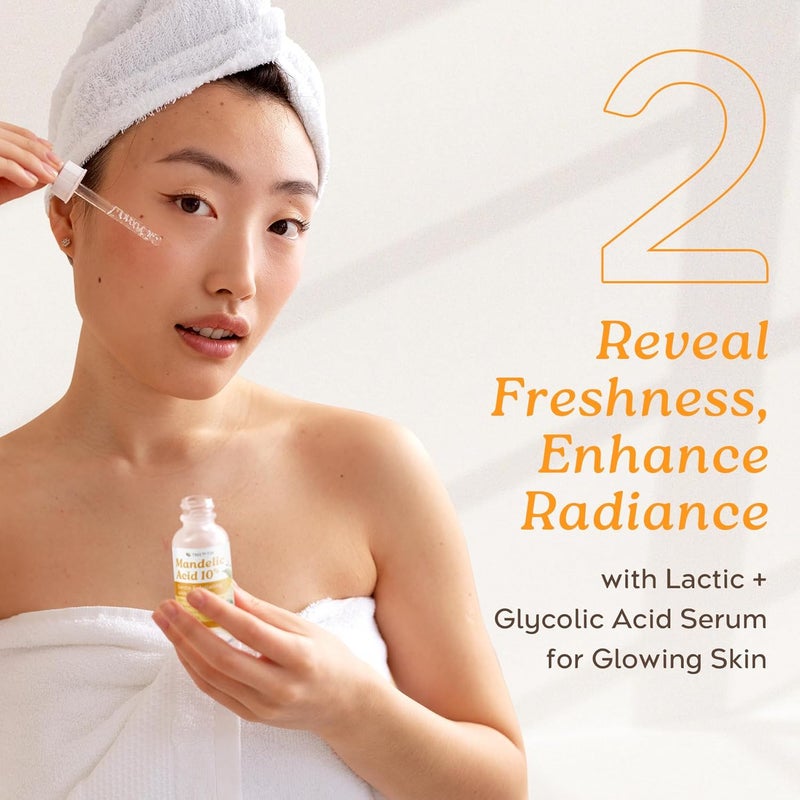 Tree To Tub Mandelic Acid Serum 10 Gentle Exfoliating AHA Serum wLactic Glycolic Acid for Smoother Skin Hyaluronic Acid to Hydrate Vegan Skincare for Men Women - Image 4