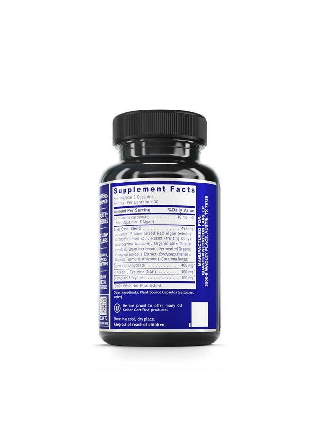 Quantum Nutrition Labs Aller Plus - A Lung Health Supplement with NAC/N-Acetyl Cysteine, Featuring Bromelain, Reishi Mushroom & Quertecin, Immune Support Formula - 60 Vegetarian Capsules - Image 2