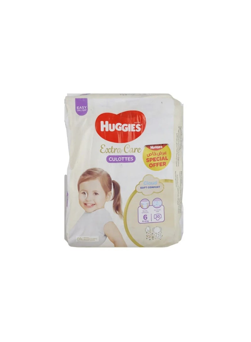 حفاضات إكسترا كير كولوتس سوفت كومفورت مقاس 6 15-20 كجم عبوة من 30 قطعة
