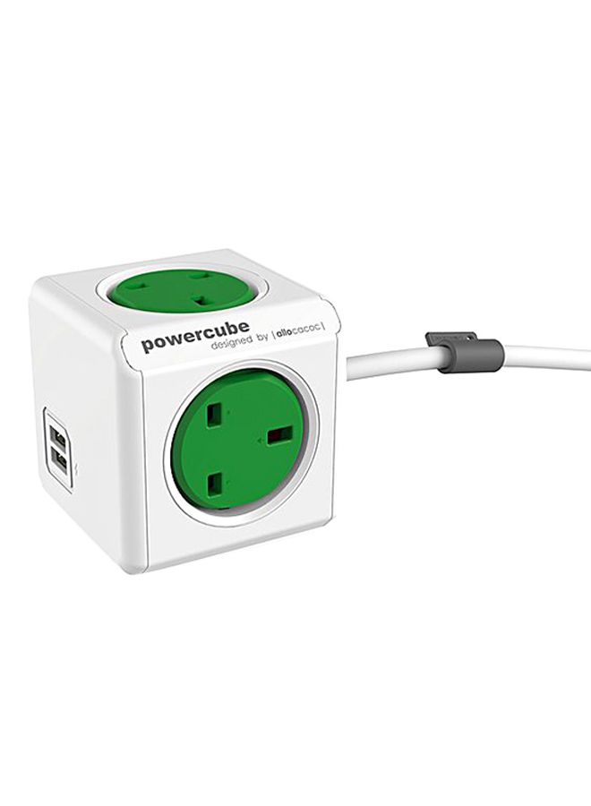 NIBEMINENT PowerCube Extended USB Power Socket Green/White
