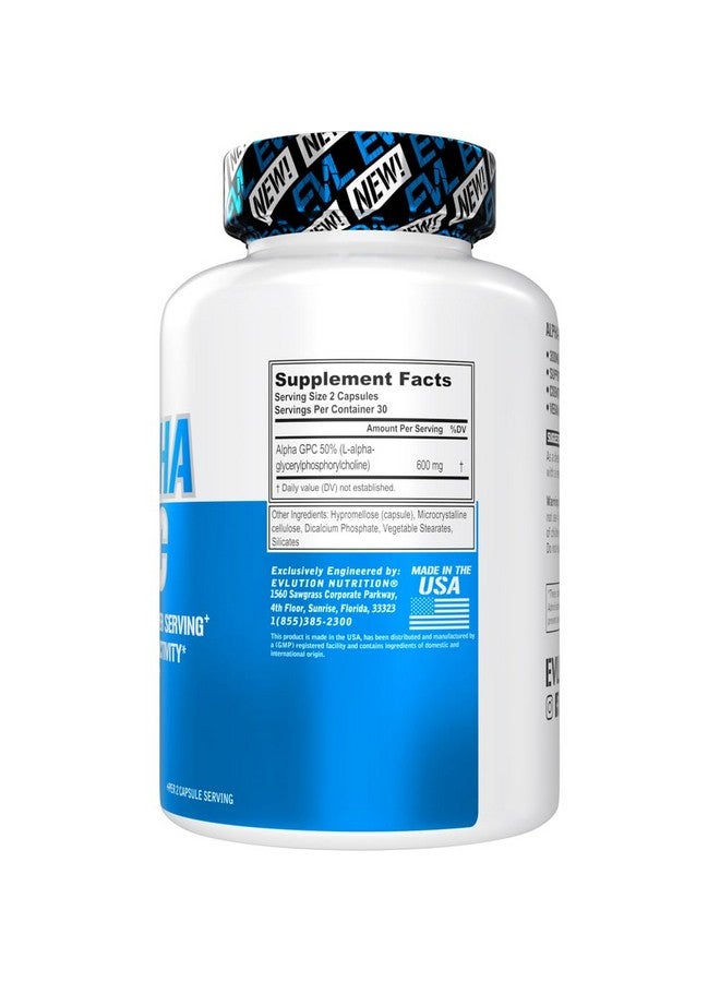Evlution Nootropic Alpha GPC Choline Supplement - Alpha GPC 600 mg Nootropics Brain Support Supplement Acetylcholine Precursor and Mood Booster - EVL Nutrition for Memory and Focus Support - Image 2