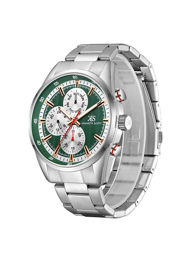KENNETH SCOTT Men'S Green  Dial Analog Watch - K24117-Sbsh - Image 3