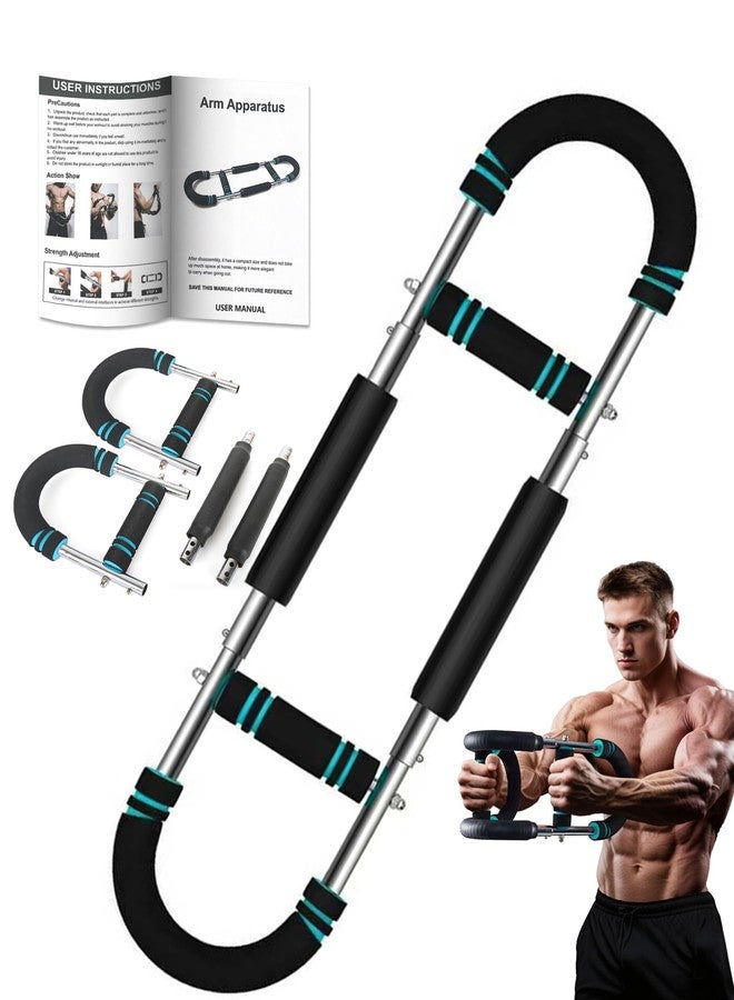 ROMIX Twister Arm Trainer, 110-170lb Adjustable Chest Workout Equipment Power Twist Arm Trainer, Forearm Strengthener, Portable Spring Resistance for Home Fitness (Blue 110-170lbs) - Image 1