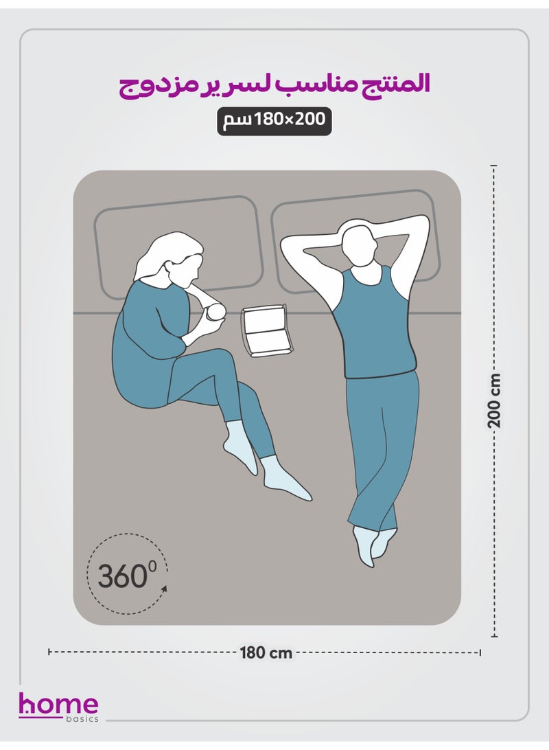 Donetella Bedding Fitted Sheet - Fits 180x200 Cm For King Bed - 3 Pcs (1 Fitted Sheet and 2 Pillowcases) - 35 Cm Deep Pocket - Solid Bed Sheet - Image 2