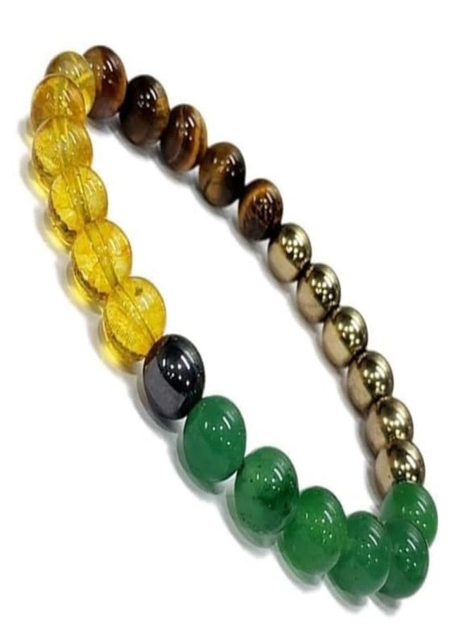 Money Magnet Bracelet - Certified Healing Crystals for Wealth & Prosperity | Citrine, Pyrite & Green Aventurine | Attract Money, Good Luck & Abundance | Original Crystal Bracelet for Men & Women