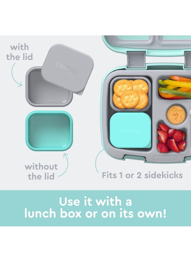 Bentgo Sidekicks 2-Pack Silicone Container Set - Dipping Sauce Cups for Condiments & Small Snacks, Reusable, Durable, & Leak-Proof Liquid Storage, Salad Dressing Container - 2.6 oz (Gray & Aqua)