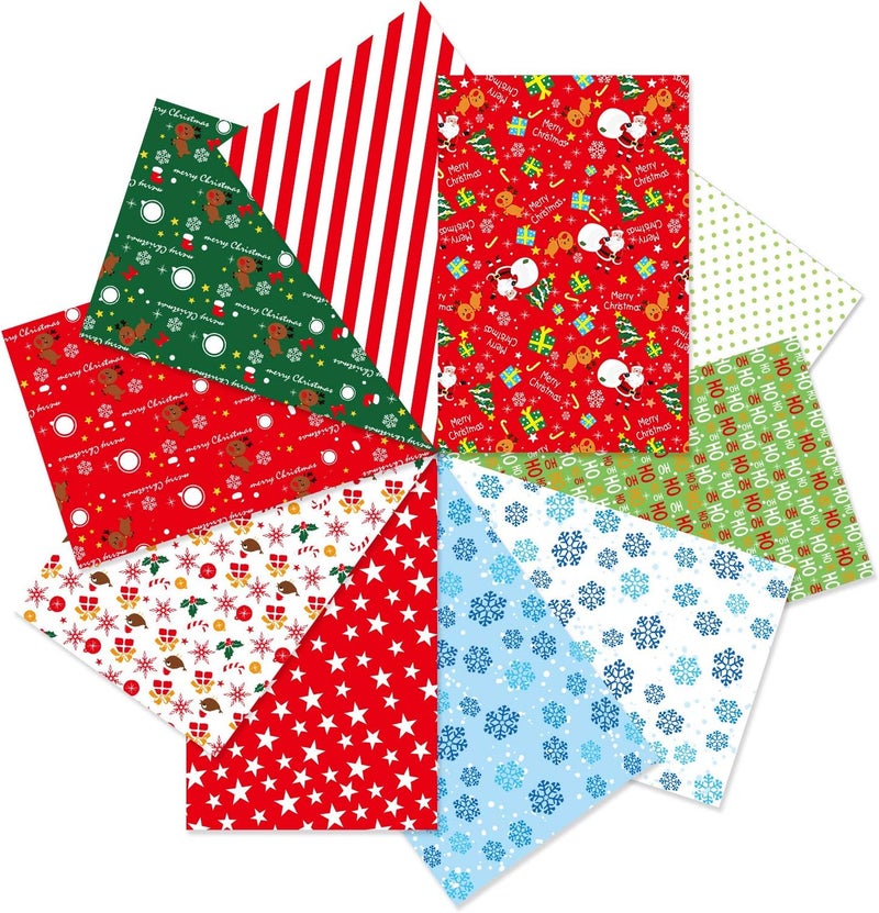 FEPITO 60 Sheets Christmas Pattern Paper Set, 14 x 21cm Decorative Paper for Card Making Scrapbook decoration, 10 Designs - Image 2