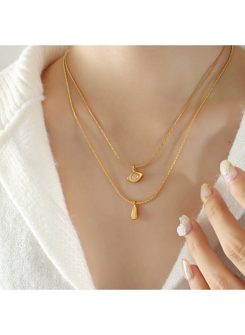 Generic - Minimalist Tassel Diamond Necklace for Women P1370-Golden Double Necklace - Image 1