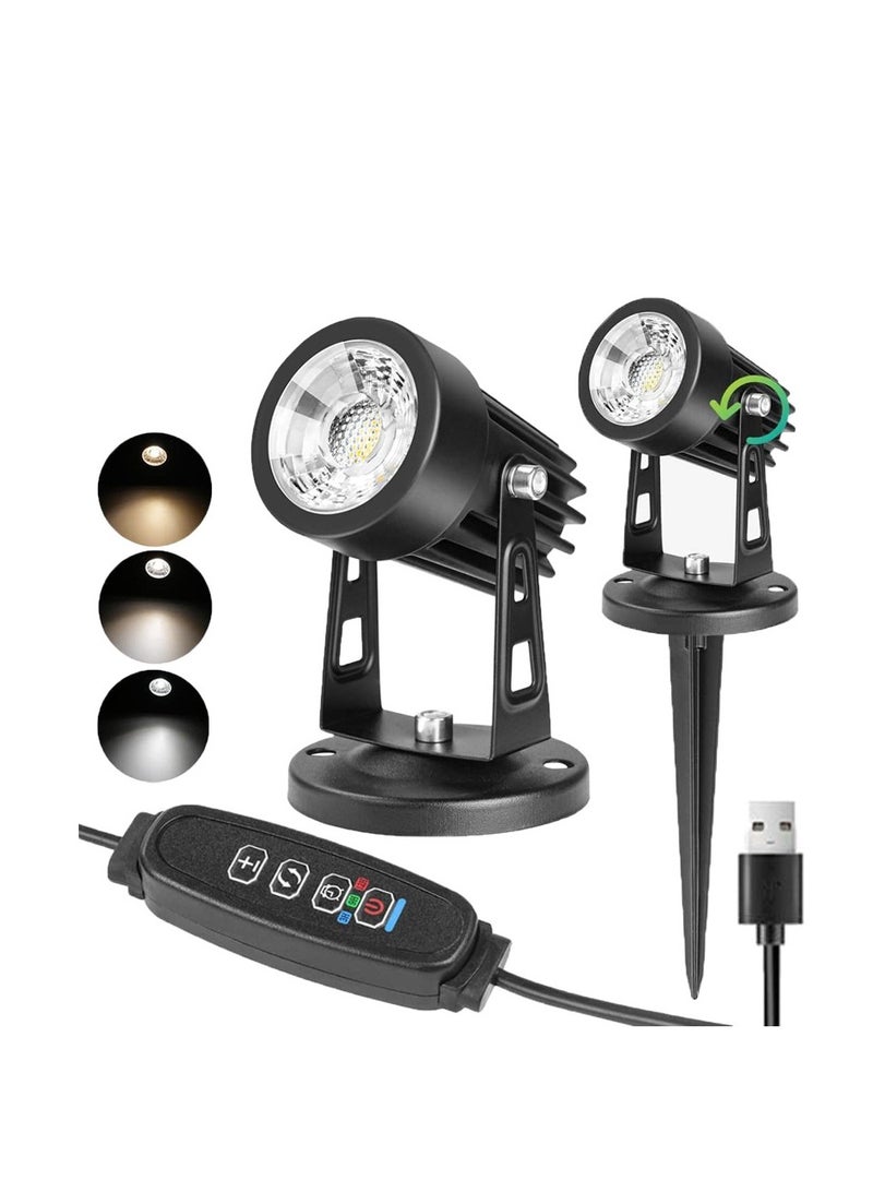 Mijioceon Dimmable LED Spotlight for Indoor - 3W USB Powered, Indoor Plant Light with 3 Color Lighting Modes and Auto On/Off Timer Function - Image 1