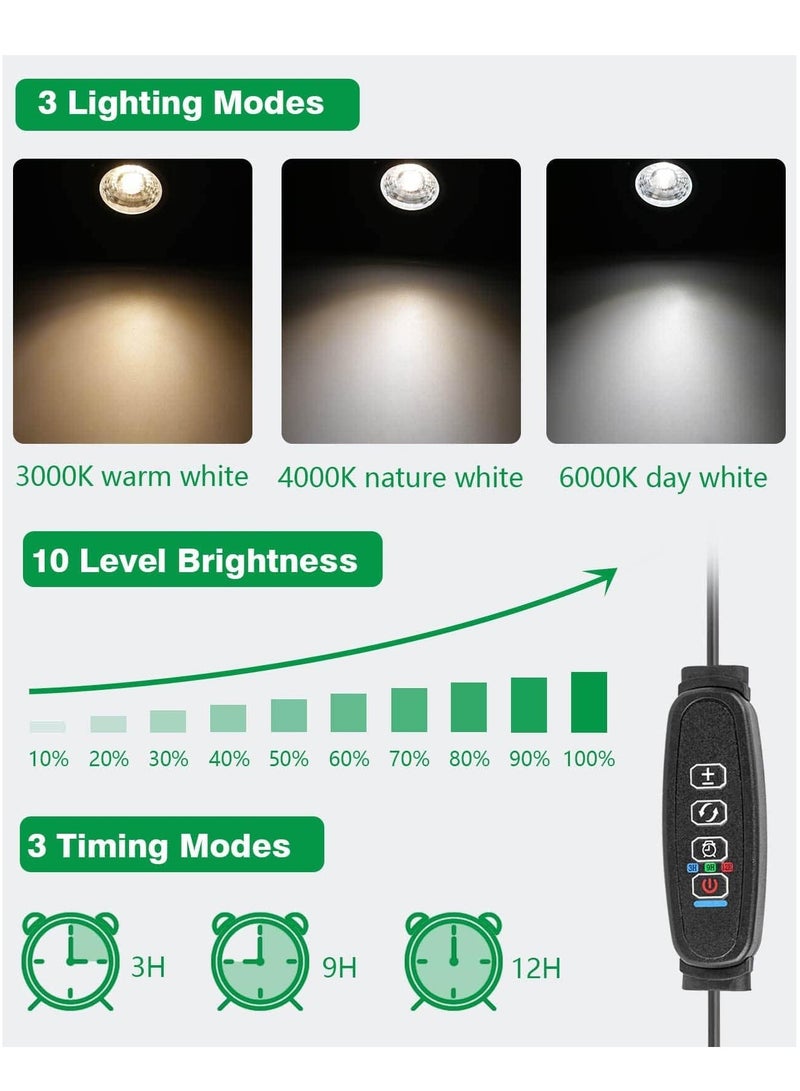 Mijioceon Dimmable LED Spotlight for Indoor - 3W USB Powered, Indoor Plant Light with 3 Color Lighting Modes and Auto On/Off Timer Function - Image 2