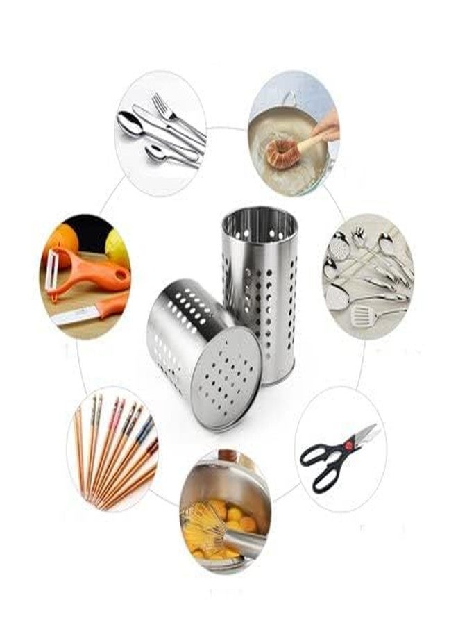 SWEEVAN Stainless Steel Cutlery Holder | Multipurpose Spoon Stand for kitchen | Pen Holder | Cutlery Organizer | Spoon and Utensil Stand for Dining | Silver - Image 5