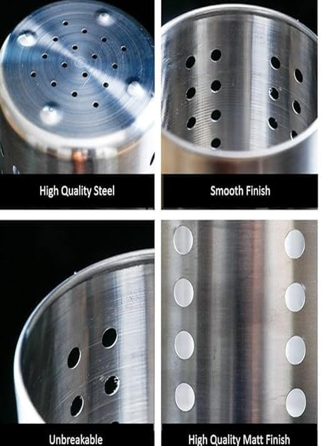 SWEEVAN Stainless Steel Cutlery Holder | Multipurpose Spoon Stand for kitchen | Pen Holder | Cutlery Organizer | Spoon and Utensil Stand for Dining | Silver - Image 2