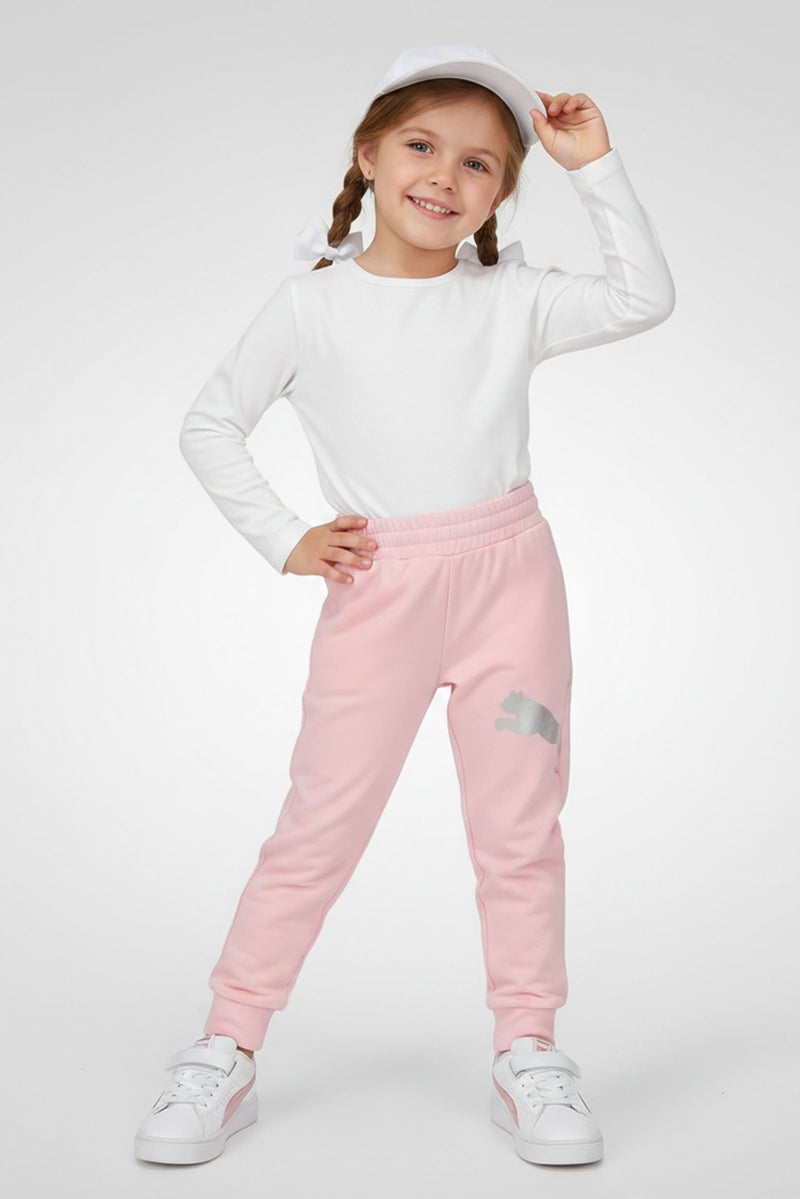 PUMA Toddlers Girl Brand Logo Outdoor Sweatpants, Pink - Image 1