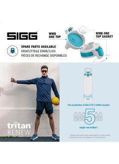 Sigg Tritan Renew Transparent Water Bottle Total Clear One Myplanet Aqua For Carbonated Beverages Dishwasher Safe With Fruit Strainer Leakproof & Lightweight Bpa Free Aqua 25 Oz  - Image 5