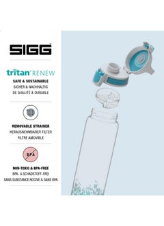 Sigg Tritan Renew Transparent Water Bottle Total Clear One Myplanet Aqua For Carbonated Beverages Dishwasher Safe With Fruit Strainer Leakproof & Lightweight Bpa Free Aqua 25 Oz  - Image 3