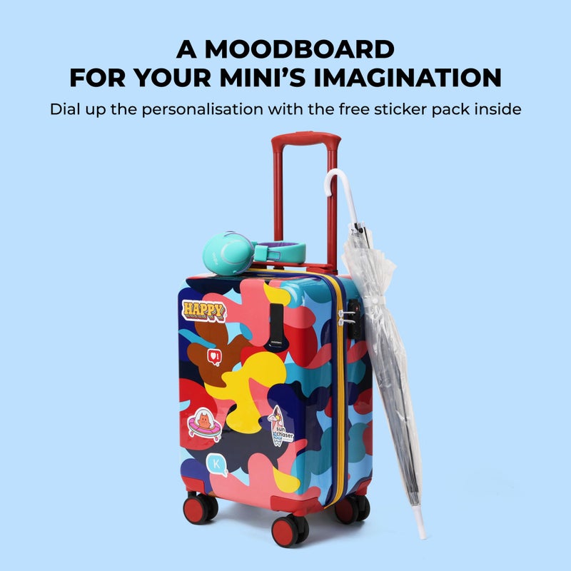 MOKOBARA The Moko Blocks Unbreakable Polycarbonate Extra Light Weight Kids Luggage | Hard Trolley Suitcase for Kids (51 cms (7-12 Years), Paintball) Multicolor - Image 3
