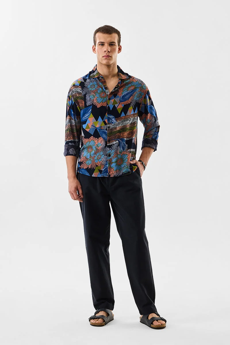SNITCH Regular Fit 100% Viscose Floral Shirt